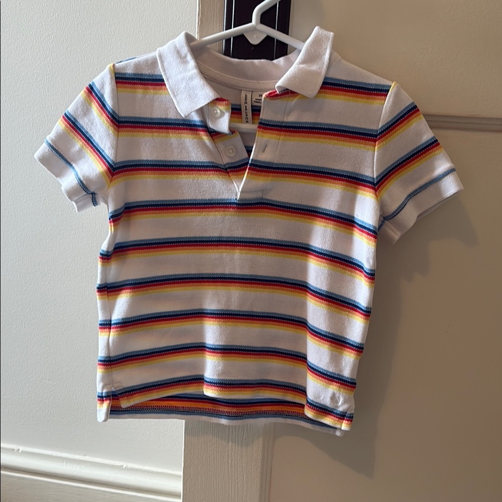 Janie and Jack Primary Color Striped Polo Shirt Casual Knit